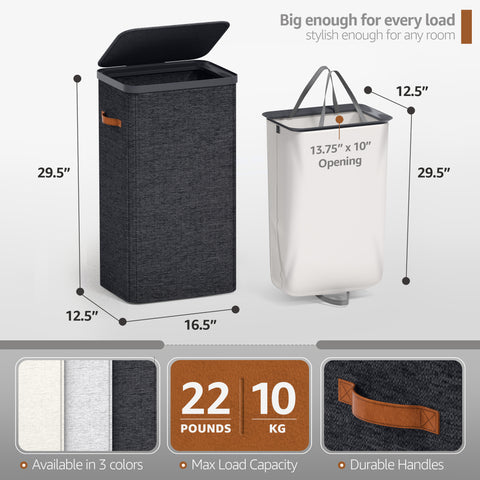 Collapsible Laundry Hamper with Lid - Sorbus Home