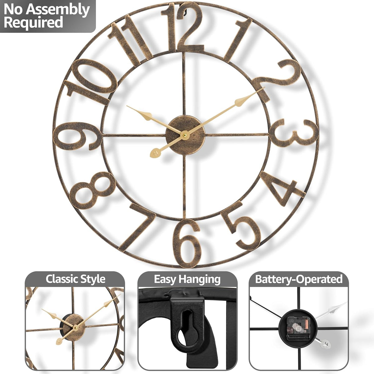 24" Oversized Wall Clock (Numeral)