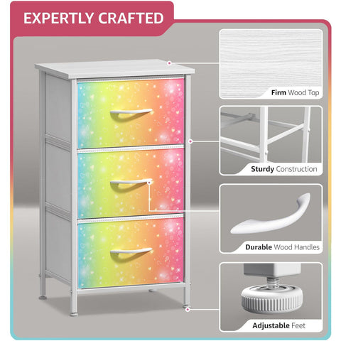 3 Drawer Display Nightstand