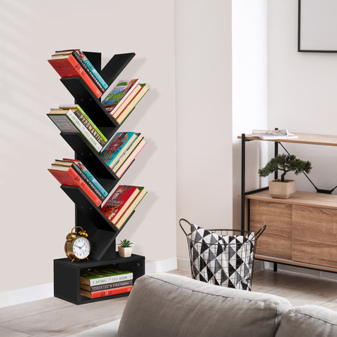 7 Tier Tree Bookshelf with Storage