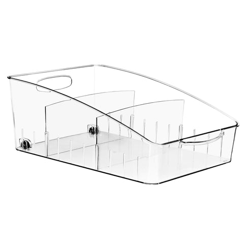 Curved Clear Organizing Bins on Wheels