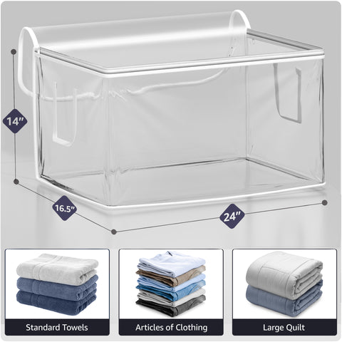 Foldable Large Plastic Bags with Zipper & Handles - Sorbus Home