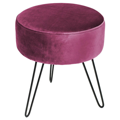 Velvet Footrest Stool (Round)