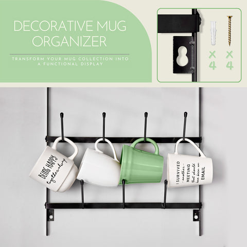 Wall-Mounted Coffee Mug Small Holder (21 Hooks)