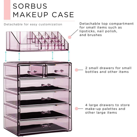 Makeup Organizer Set Tray (6 Drawer)