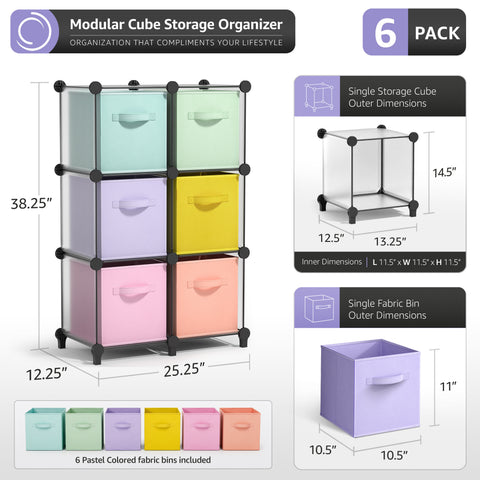 Cube Storage Organizer with Fabric Storage Bins