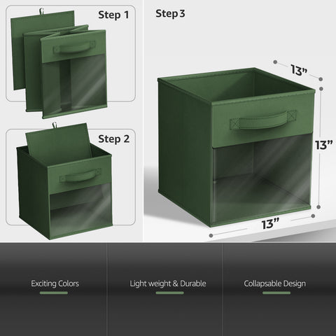 13" Large Storage Bin with Clear Window – 6-Pack