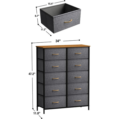 10 Drawer Wide Dresser