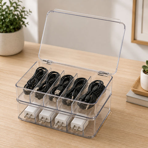 Cable Organizer Storage Boxes with Lid