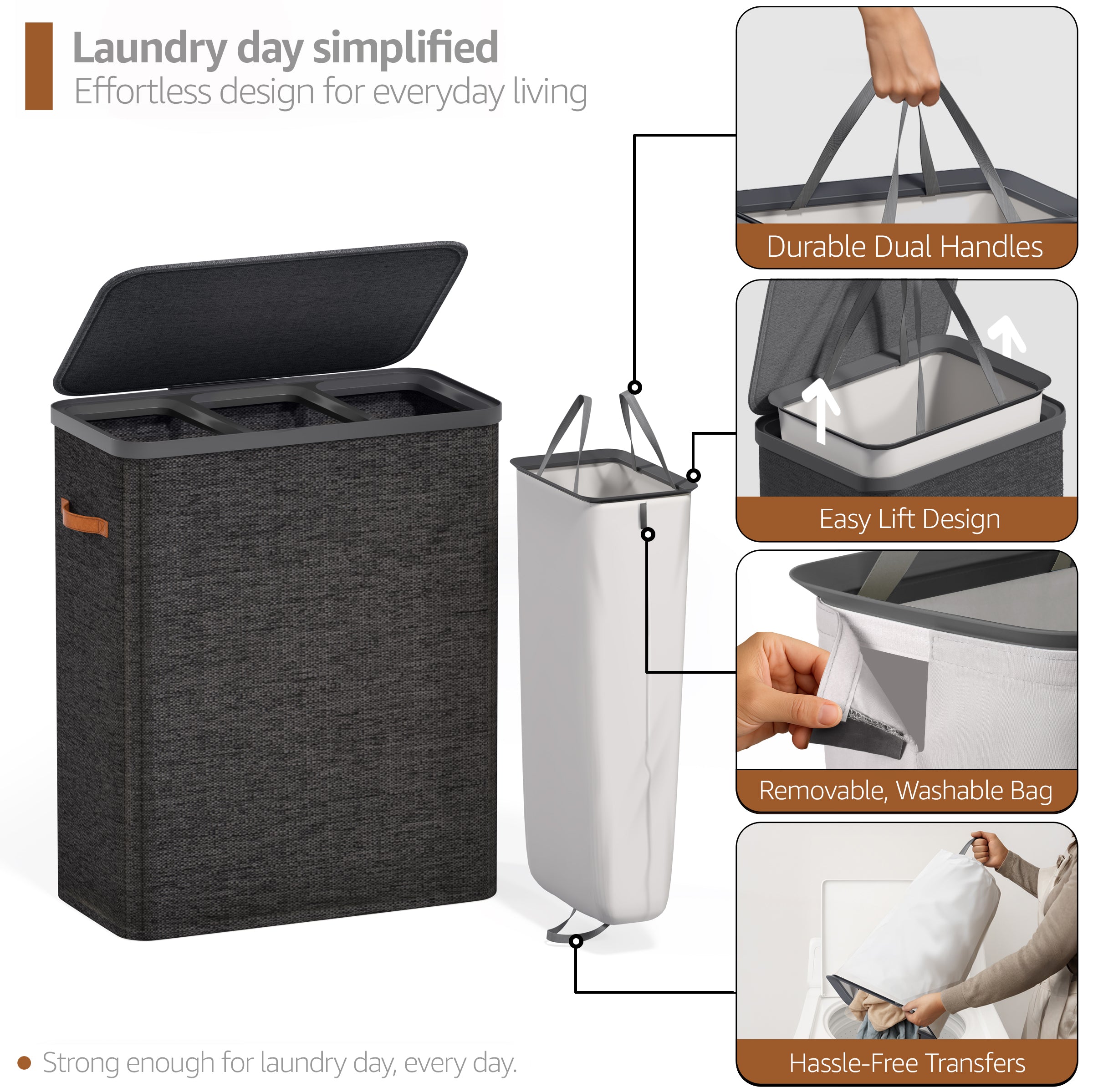 Collapsible Laundry Hamper with Lid - Sorbus Home