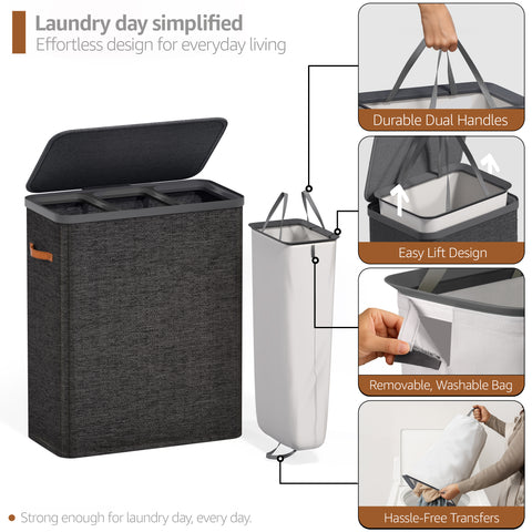 Collapsible Laundry Hamper with Lid - Sorbus Home