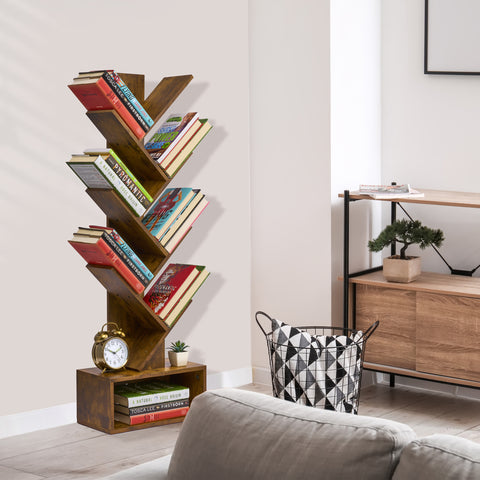 7 Tier Tree Bookshelf with Storage