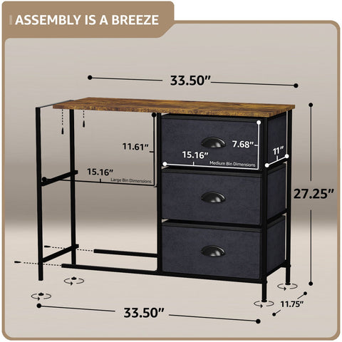 5 Drawer Dresser Nightstand