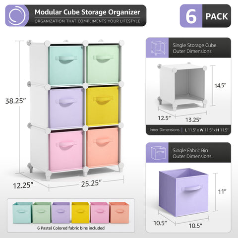 Cube Storage Organizer with Fabric Storage Bins