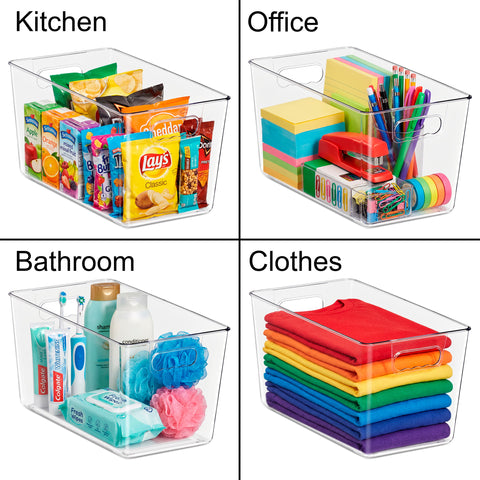 Clear Storage Bins with Handles