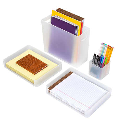 Plastic Desktop Organizer Set