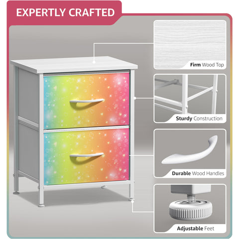 2 Drawer Display Nightstand