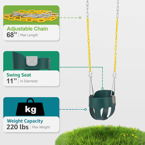 Heavy Duty Bucket and Belt Swing Set