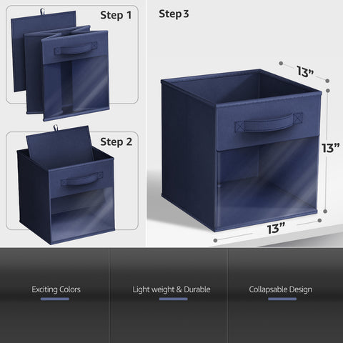 13" Large Storage Bin with Clear Window – 6-Pack