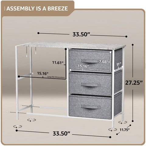 5 Drawer Dresser Nightstand