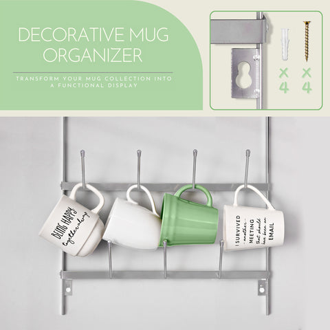 Wall-Mounted Coffee Mug Small Holder (21 Hooks)