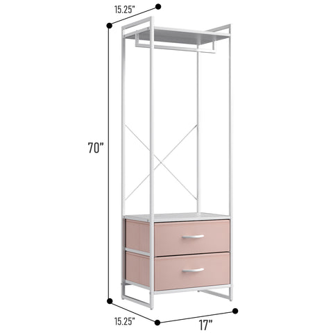 2 Drawer Clothing Rack Storage