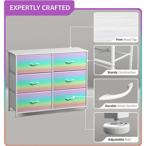 6 Drawer Fabric Dresser