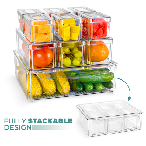 Stackable Food Storage Bins with Lids (10 Pack)
