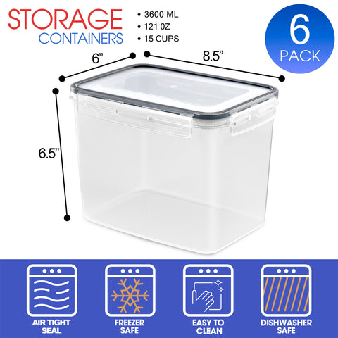 Large Narrow Food Storage Containers (Set of 6)