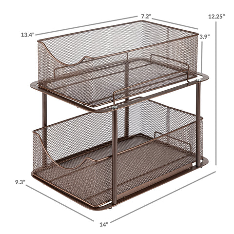 Mesh Sliding Drawers Baskets (2 Tier)