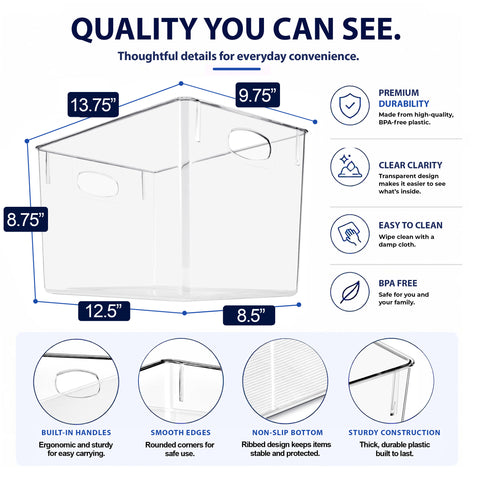 Clear Storage Bins Large