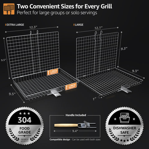Large Stainless Steel Barbecue Grilling Basket