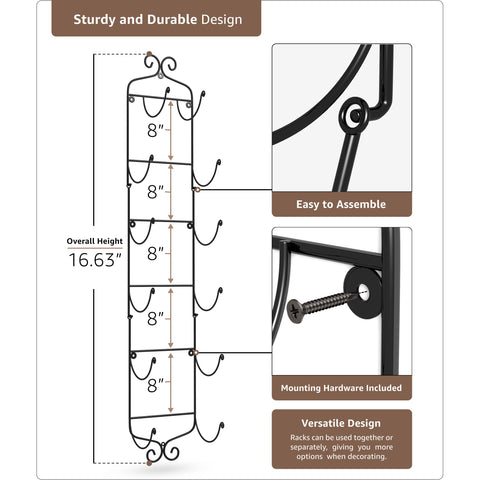 6 Bottle Wall Mounted Wine Rack