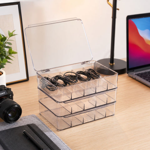Cable Organizer Storage Boxes with Lid