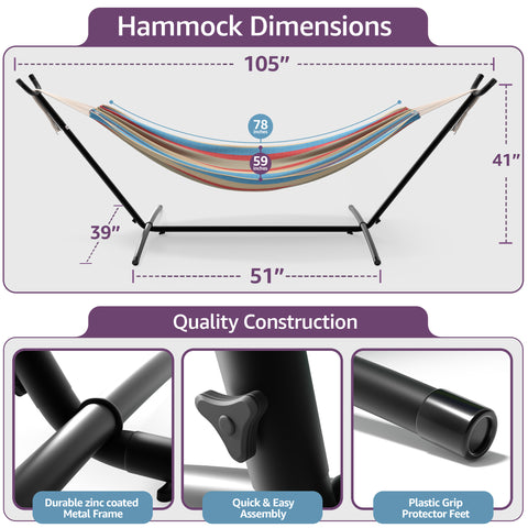 Double Hammock with Steel Stand