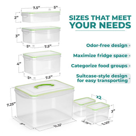 Airtight Storage Containers with Snap-On Lids (12 Piece)