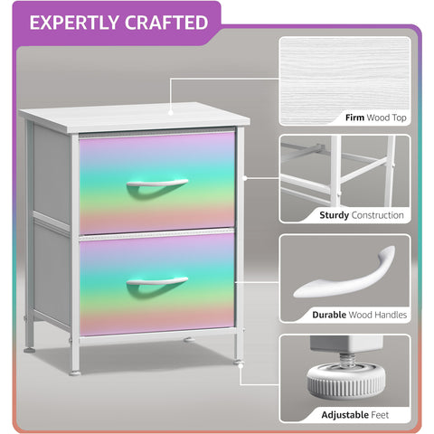 2 Drawer Display Nightstand
