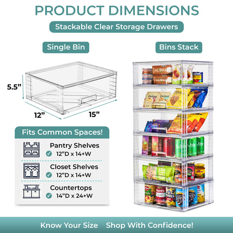 Stackable Pull-Out Drawer Bins