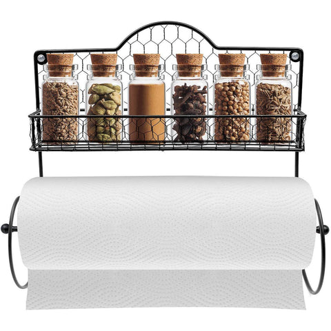 Paper Towel Holder with Multi-Purpose Shelf