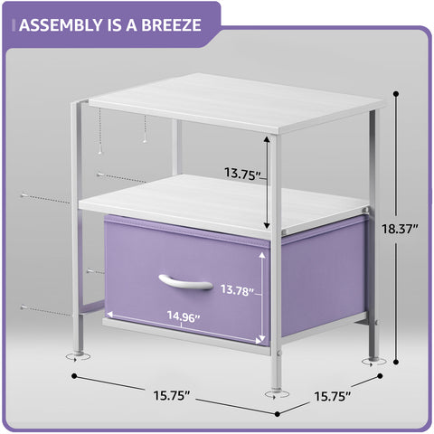 1 Drawer Nightstand Shelf