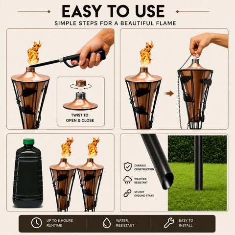 Matney refillable metal torches (4 Pack)