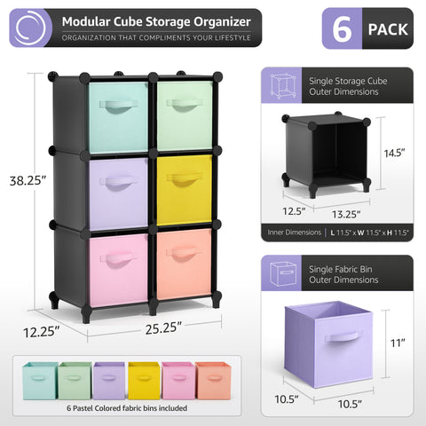 Cube Storage Organizer with Fabric Storage Bins