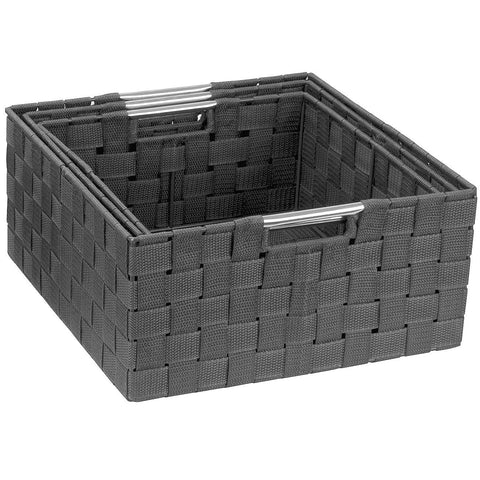 Double Woven Basket Bin Set (3 Pack)