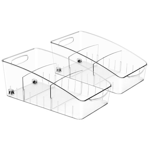 Curved Clear Organizing Bins on Wheels