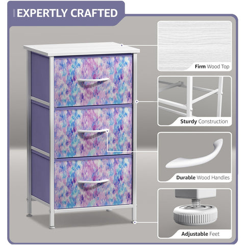 3 Drawer Display Nightstand