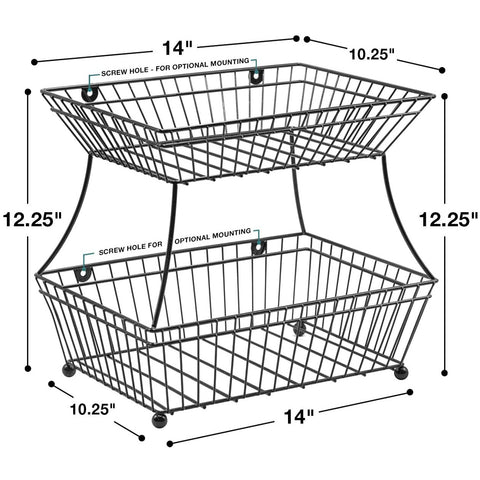 Fruit Bread Basket Stand (2-Tiers)