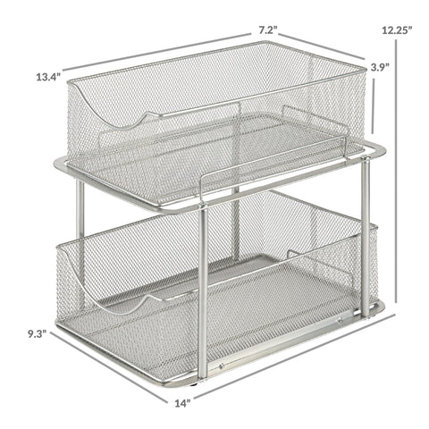 Mesh Sliding Drawers Baskets (2 Tier)