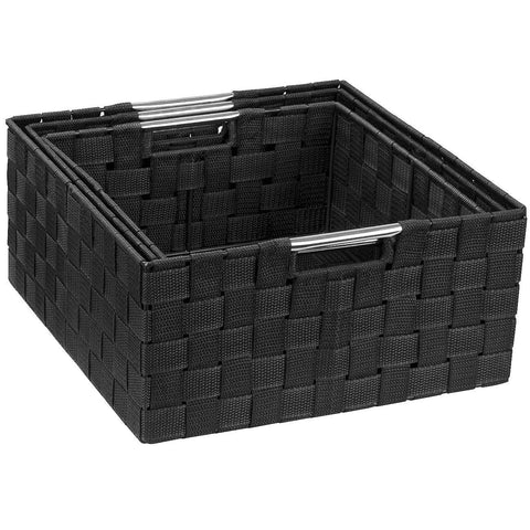 Double Woven Basket Bin Set (3 Pack)