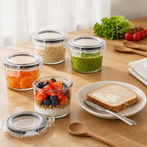 6-Pack Glass Meal Prep Containers with Lids