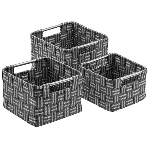 Double Woven Basket Bin Set (3 Pc)